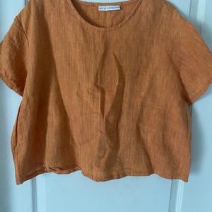 Bryn Walker Cropped Linen Top